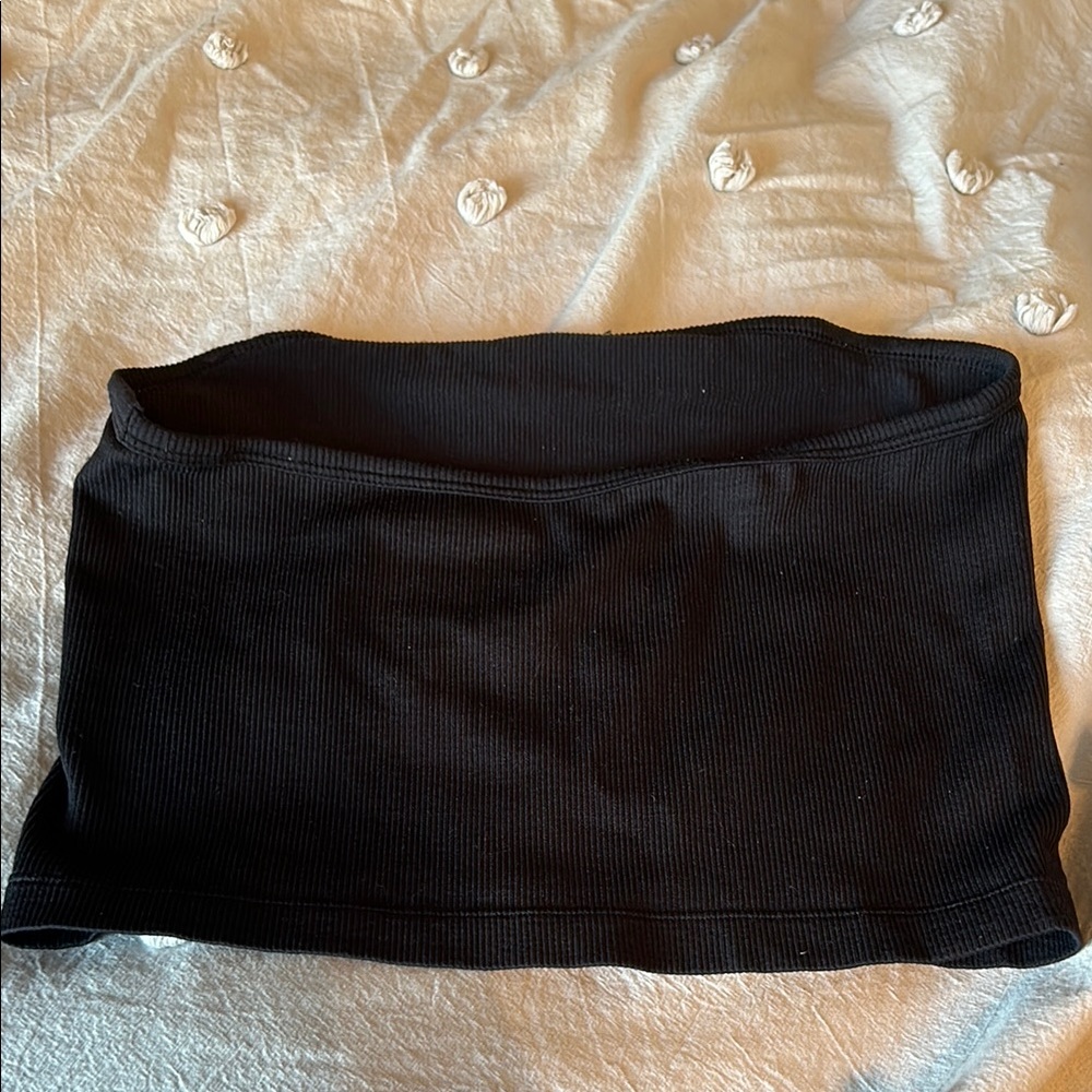 Black Ribbed Tube Top - Picture 3 of 3